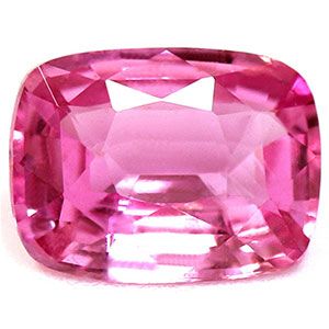 Szafir 1,09 ct, różowy, szlif cushion