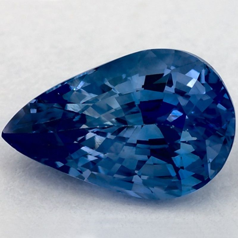 Szafir 2,02 ct, niebieski, szlif gruszka