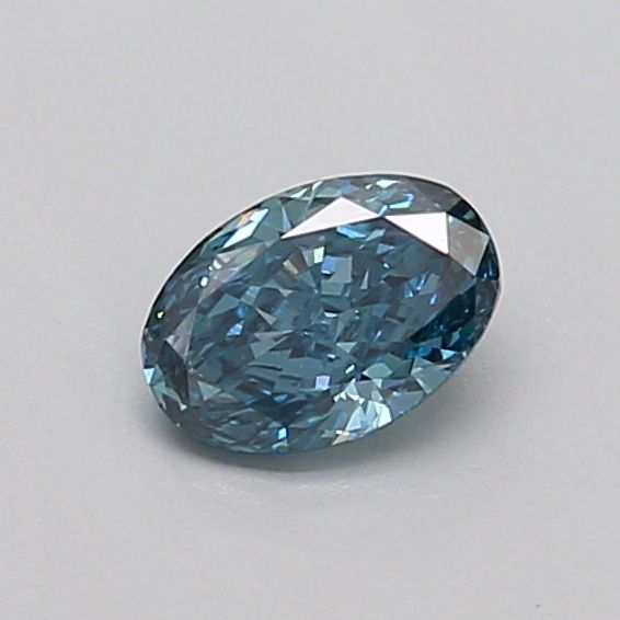 0.39 CT Fancy Vivid Greenish Blue OVAL