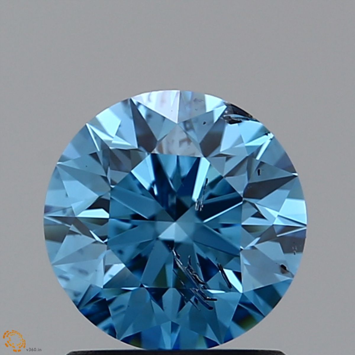 1.12 CT Fancy Vivid Greenish Blue ROUND