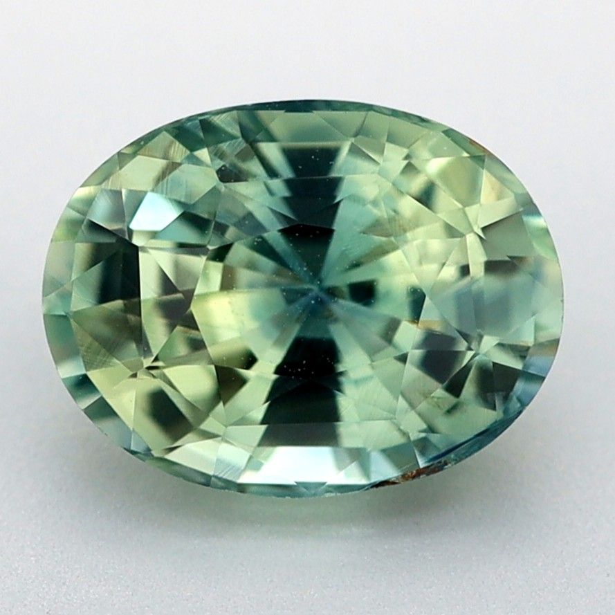 Szafir 1,52 ct, zielony, szlif owalny