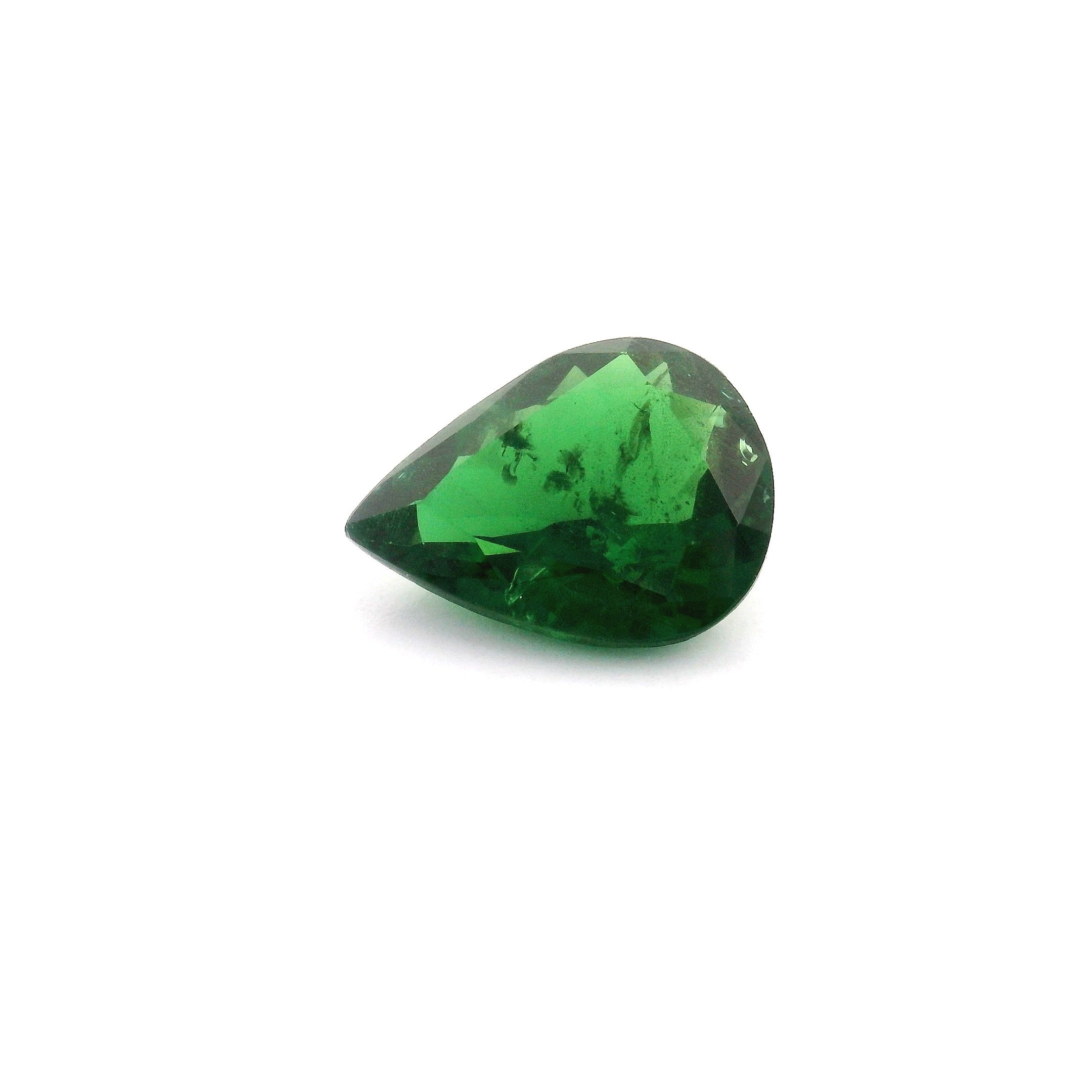 GARNET FACETED 1.65ct GREEN Deep green SI KENYA NONE