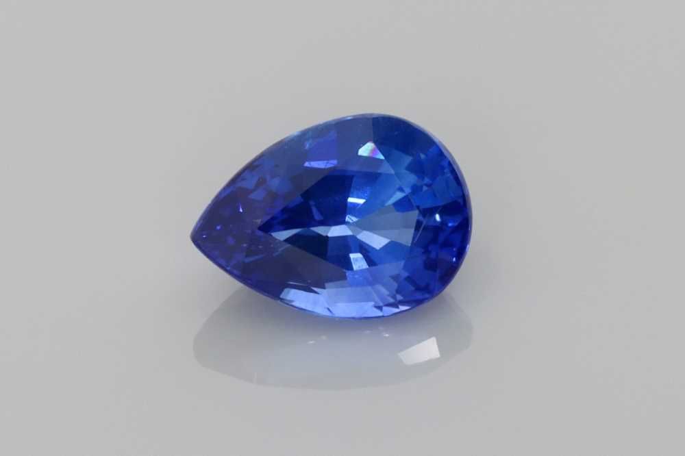 Szafir 1,21 ct, niebieski, szlif gruszka