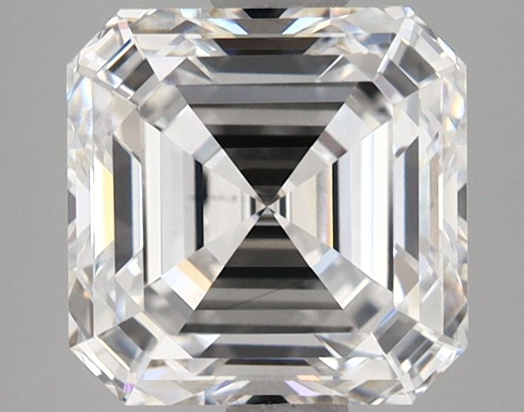 2.66-carat asscher diamond with E color, null cut, and VS1 clarity.