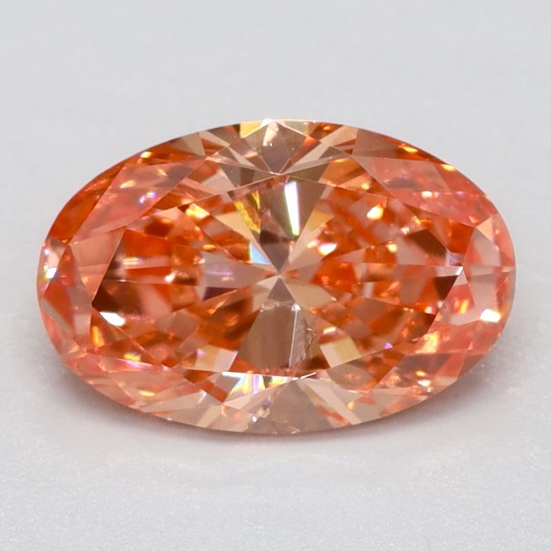 0.7 CT Fancy Vivid Orangey Pink OVAL