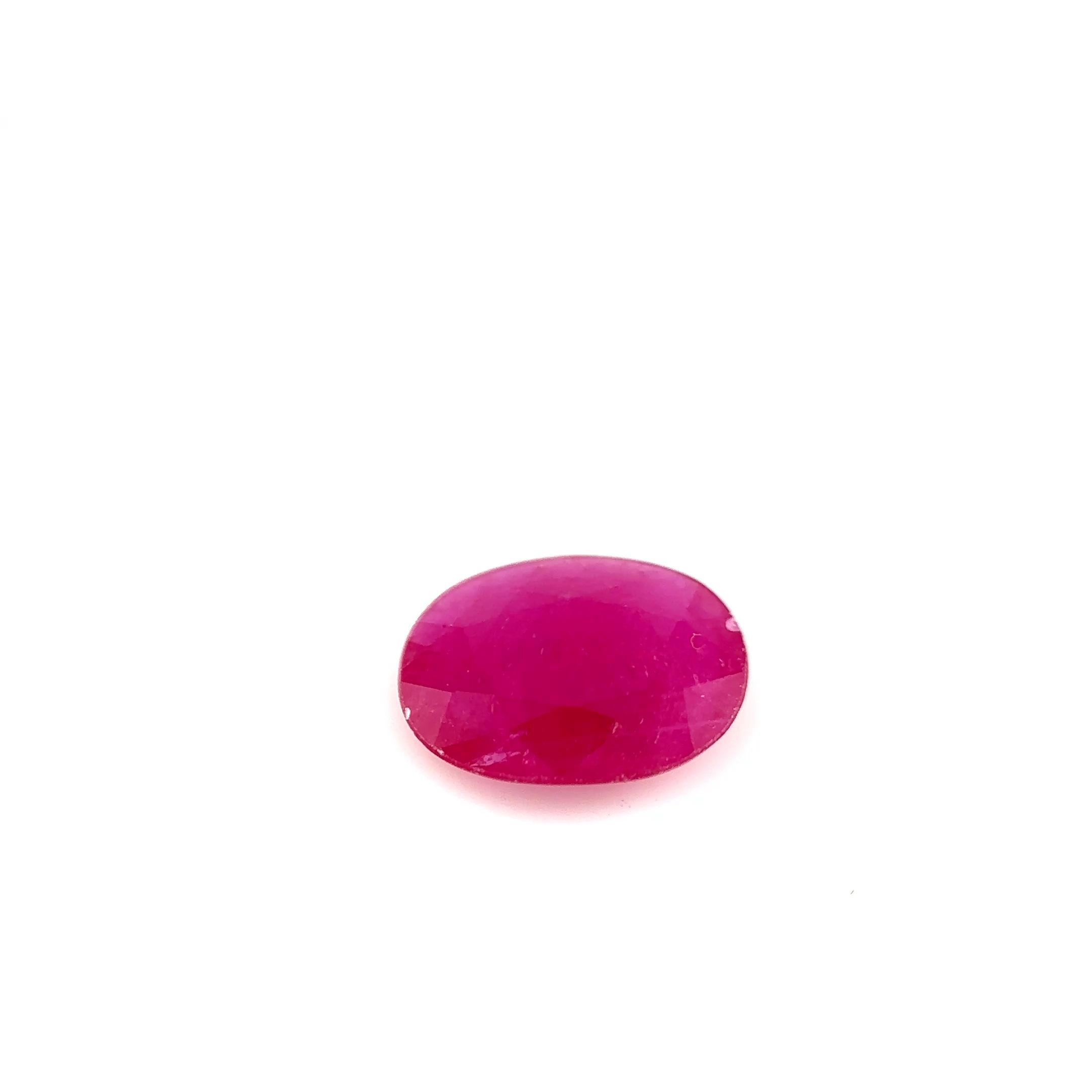 Rubin 1,47 ct, czerwony, szlif owalny
