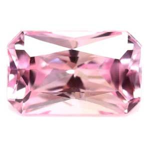 Szafir 1,02 ct, różowy, szlif szmaragdowy