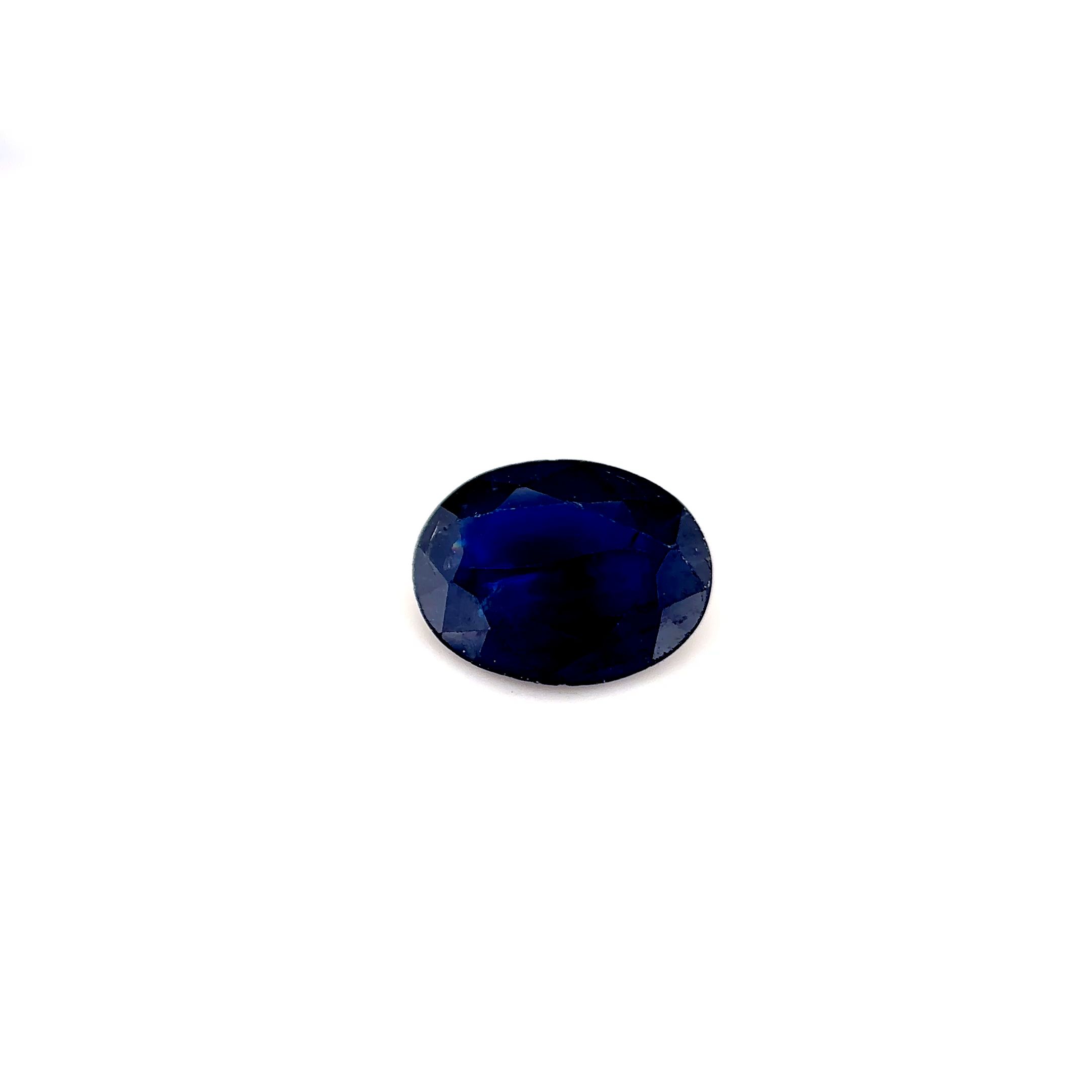 Szafir 1,28 ct, niebieski, szlif owalny