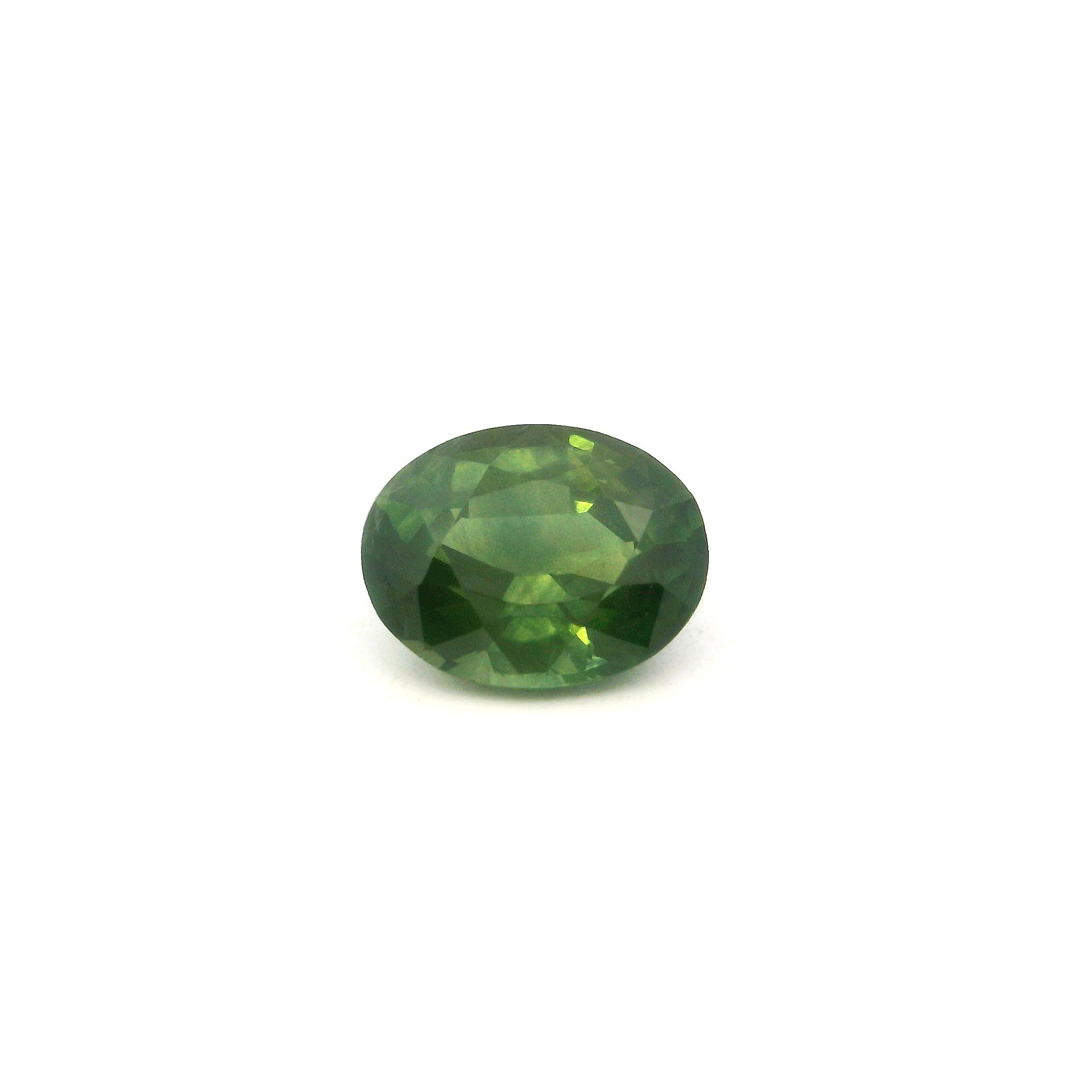 Szafir 1,27 ct, zielony, szlif owalny