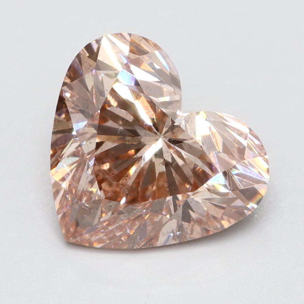1.51 CT Fancy Intense Orangey Pink HEART