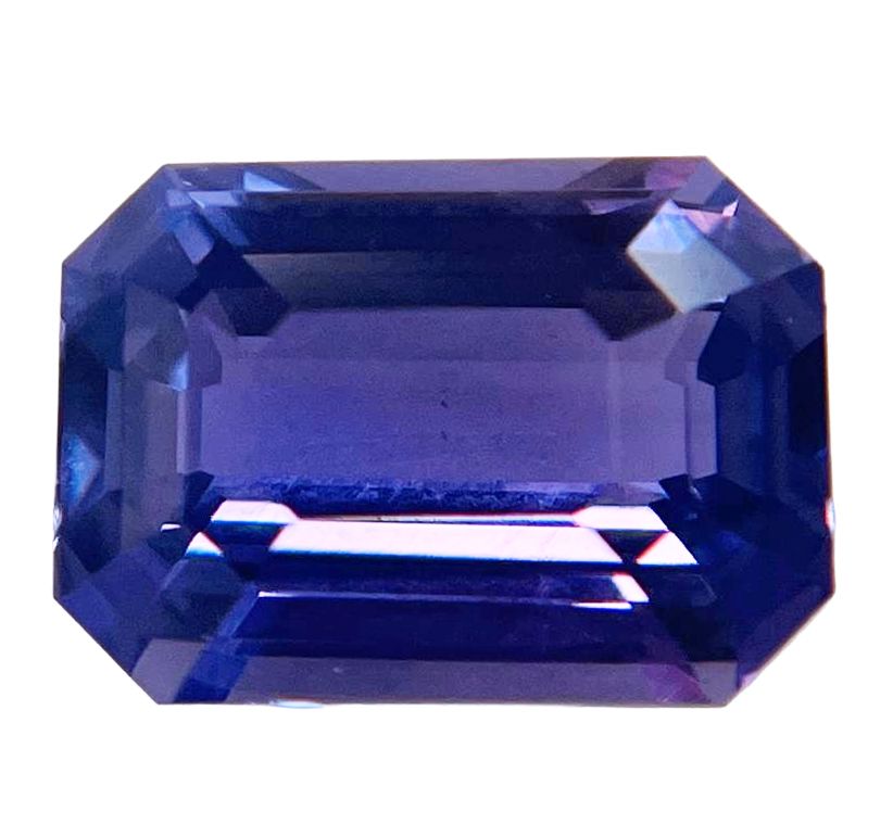 Szafir 5,57 ct, purpurowy, szlif szmaragdowy