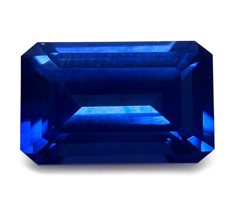 Szafir 6,40 ct, niebieski, szlif szmaragdowy