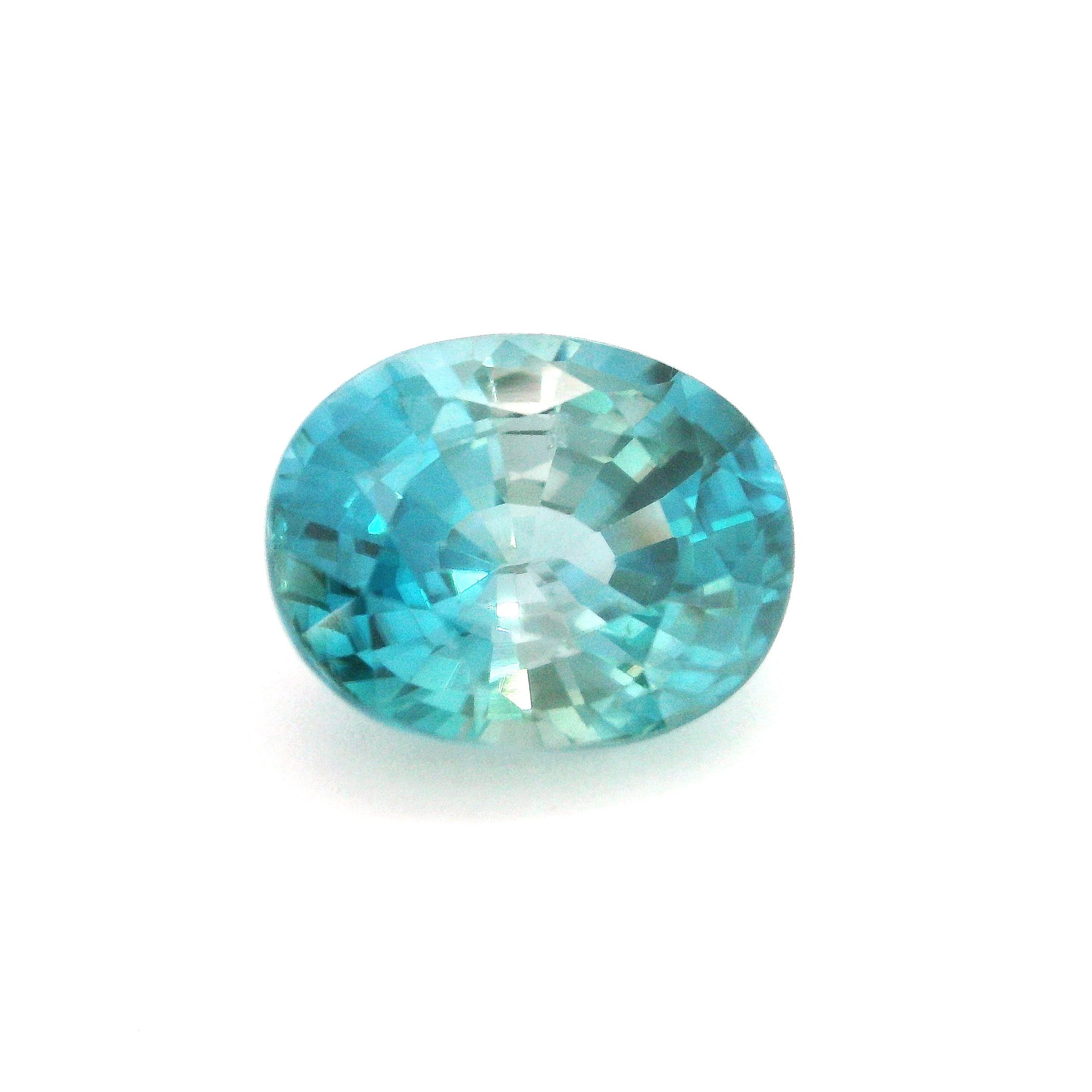 Cyrkon 8,03 ct, niebieski, szlif owalny
