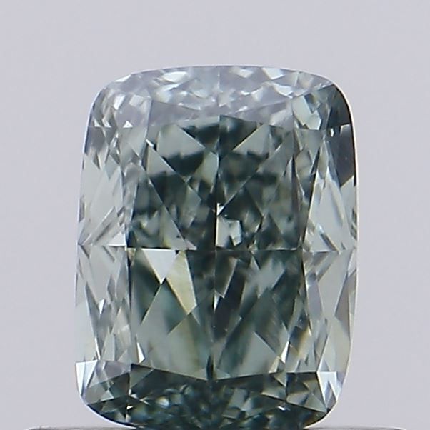0.52 CT Fancy Intense Green CUSHION BRILLIANT