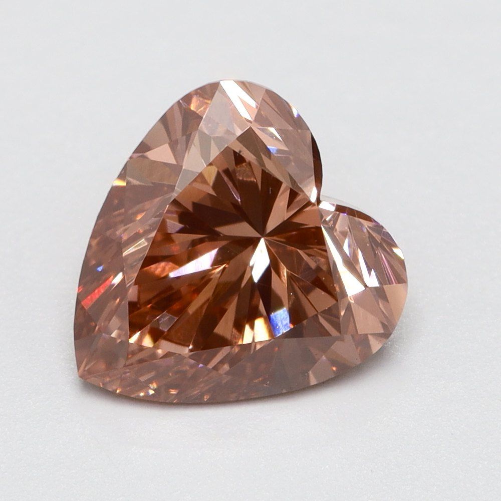 1.12 CT Fancy Vivid Orangey Brown HEART