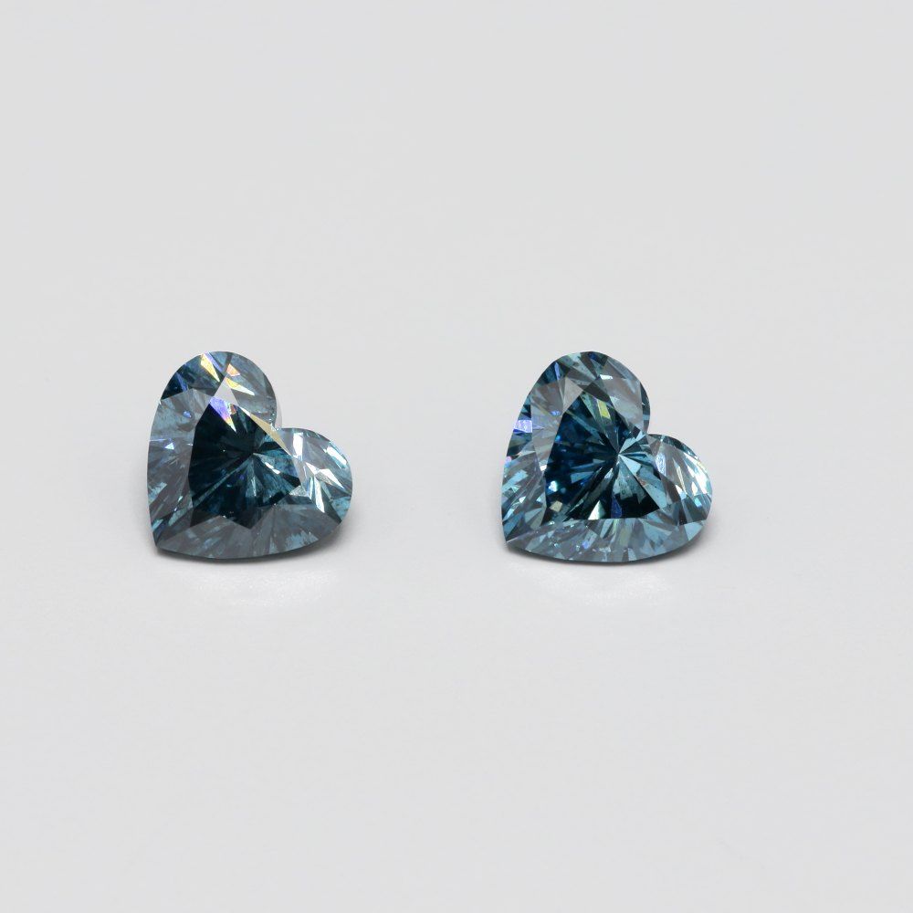 1.0 CT Fancy Vivid Blue HEART