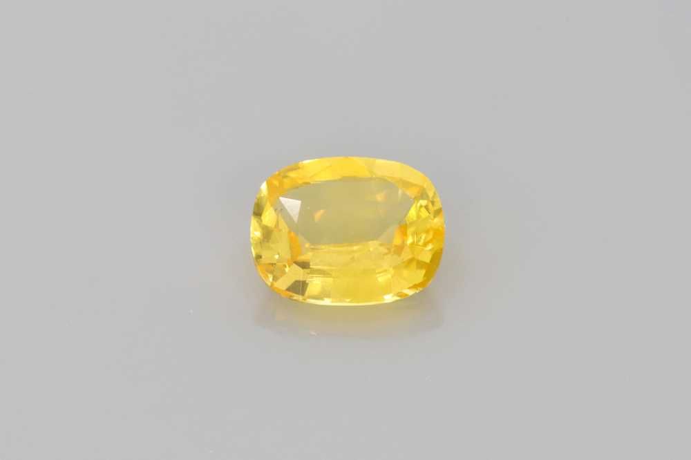 Szafir 1,01 ct, żółty, szlif cushion