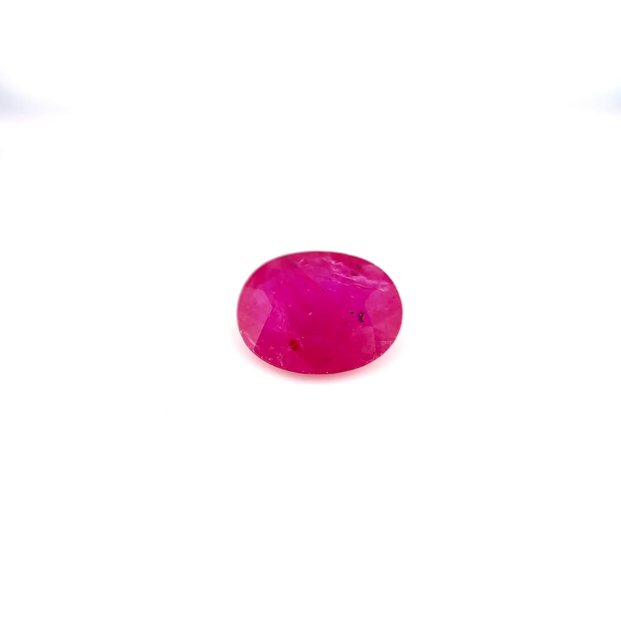 Rubin 2,00 ct, czerwony, szlif owalny