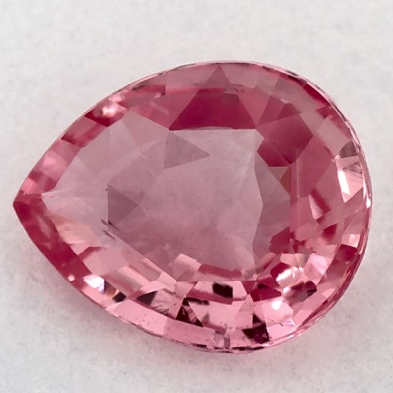 Szafir 1,07 ct, różowy, szlif gruszka