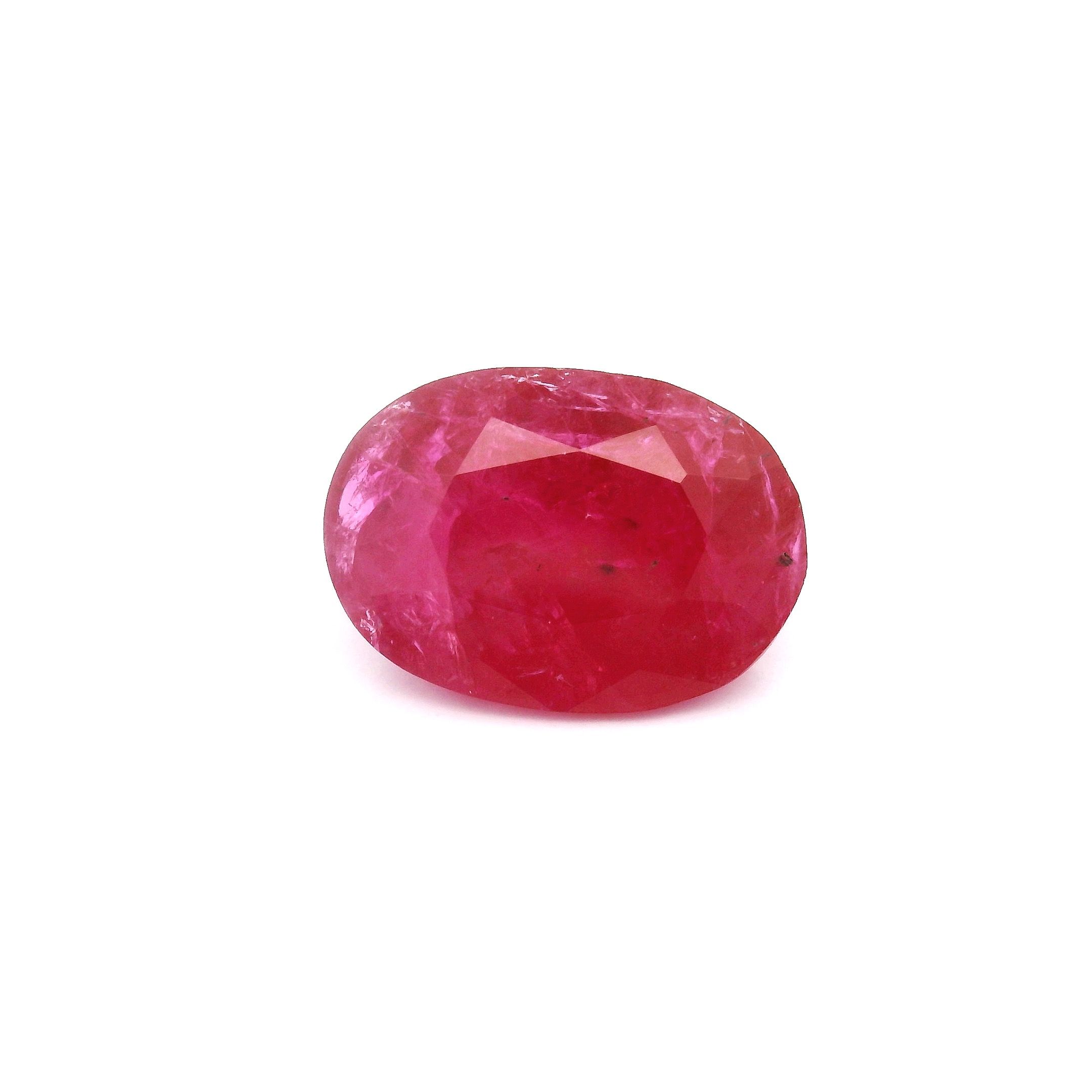 Rubin 3,33 ct, czerwony, szlif owalny