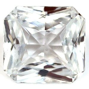 Szafir 1,16 ct, biały, szlif szmaragdowy