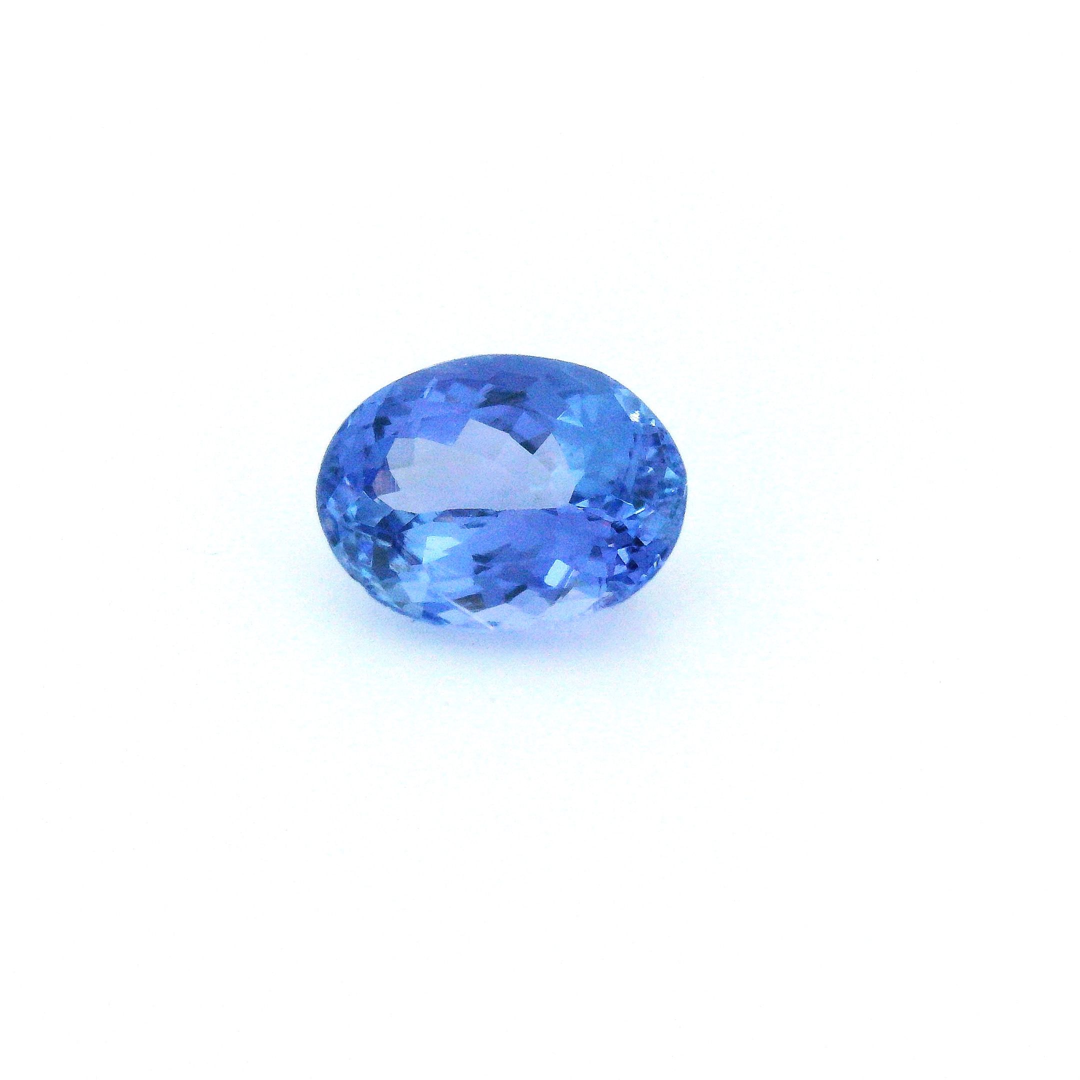 Tanzanit 1,67 ct, niebieski, szlif owalny