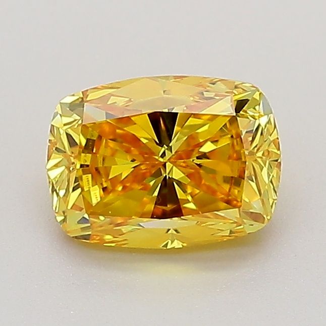 1.0 CT Fancy Vivid Orangey Yellow CUSHION MODIFIED