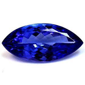 Tanzanit 3,09 ct, niebieski, szlif markiza
