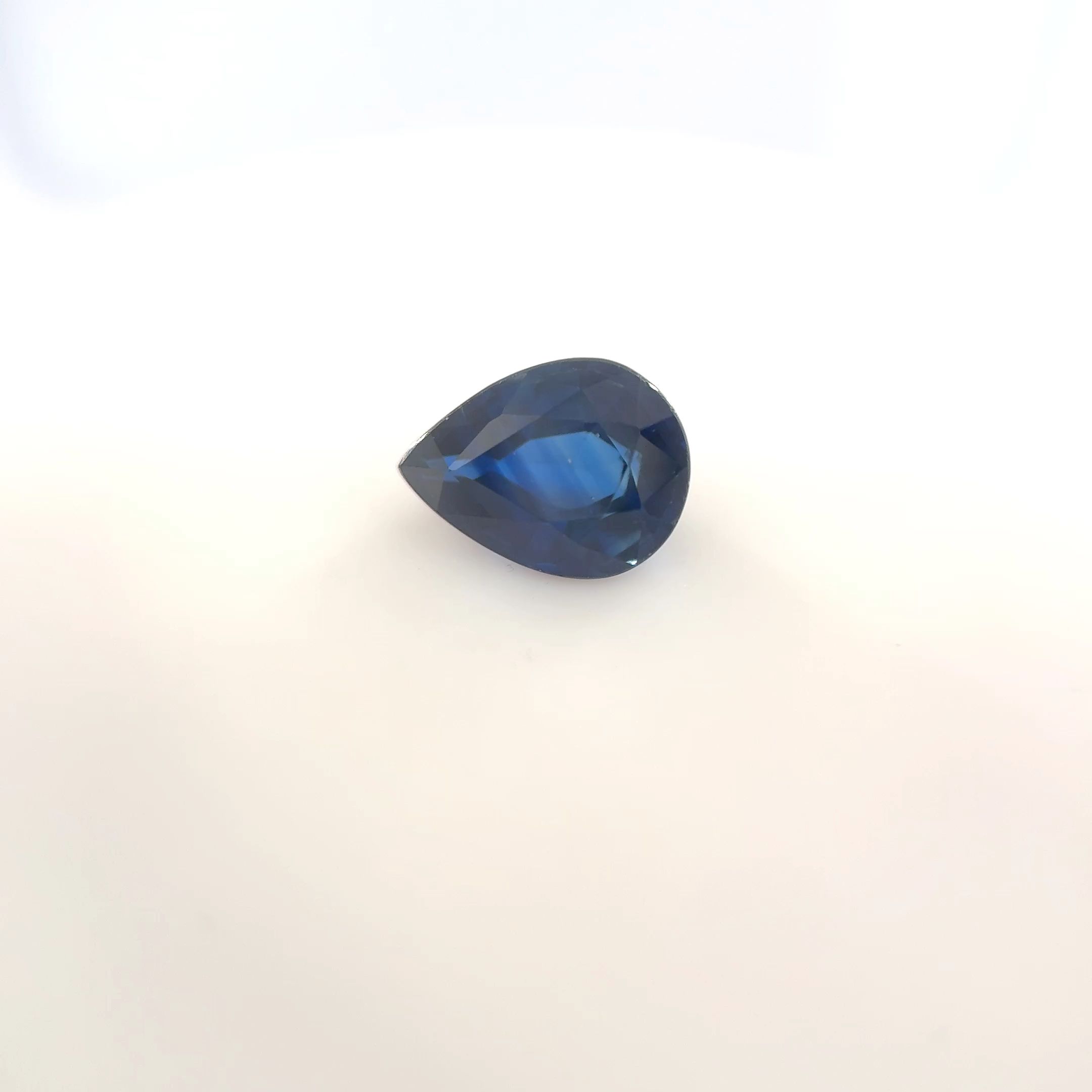 Szafir 1,62 ct, niebieski, szlif gruszka