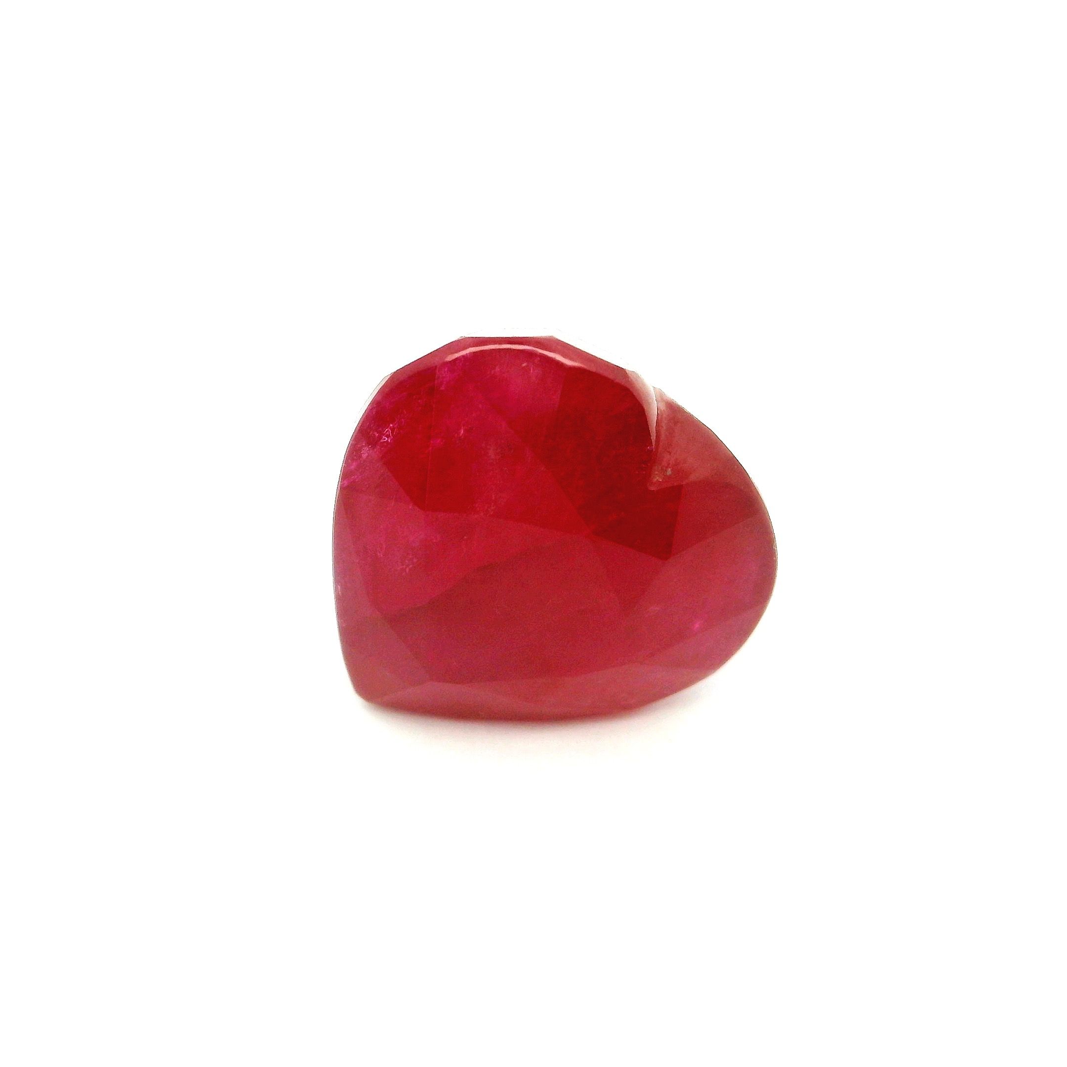 Rubin 10,37 ct, czerwony, szlif serce