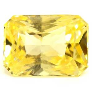 Szafir 1,83 ct, żółty, szlif szmaragdowy