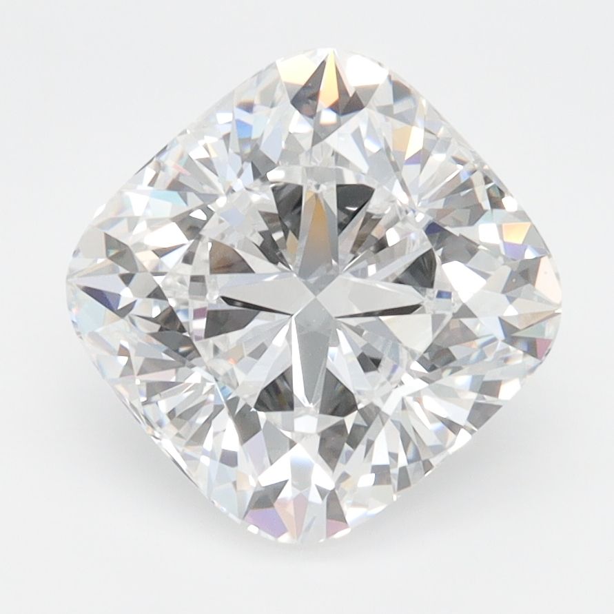 3.09-carat cushion diamond with D color, null cut, and VVS1 clarity.