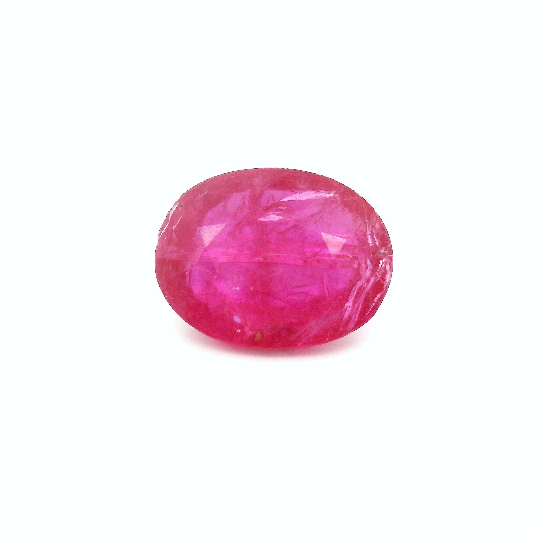 RUBY FACETED 4.3ct RED Medium Intense MI MOZAMBIQUE HEATED