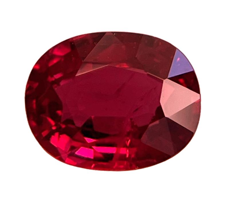 Rubin 1,54 ct, czerwony, szlif owalny