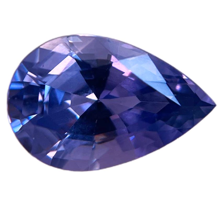 Szafir 5,11 ct, purpurowy, szlif gruszka