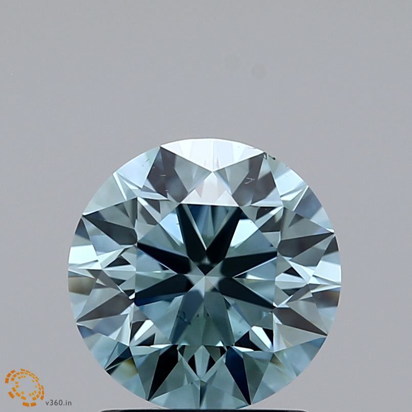 1.41 CT Fancy Greenish Blue ROUND