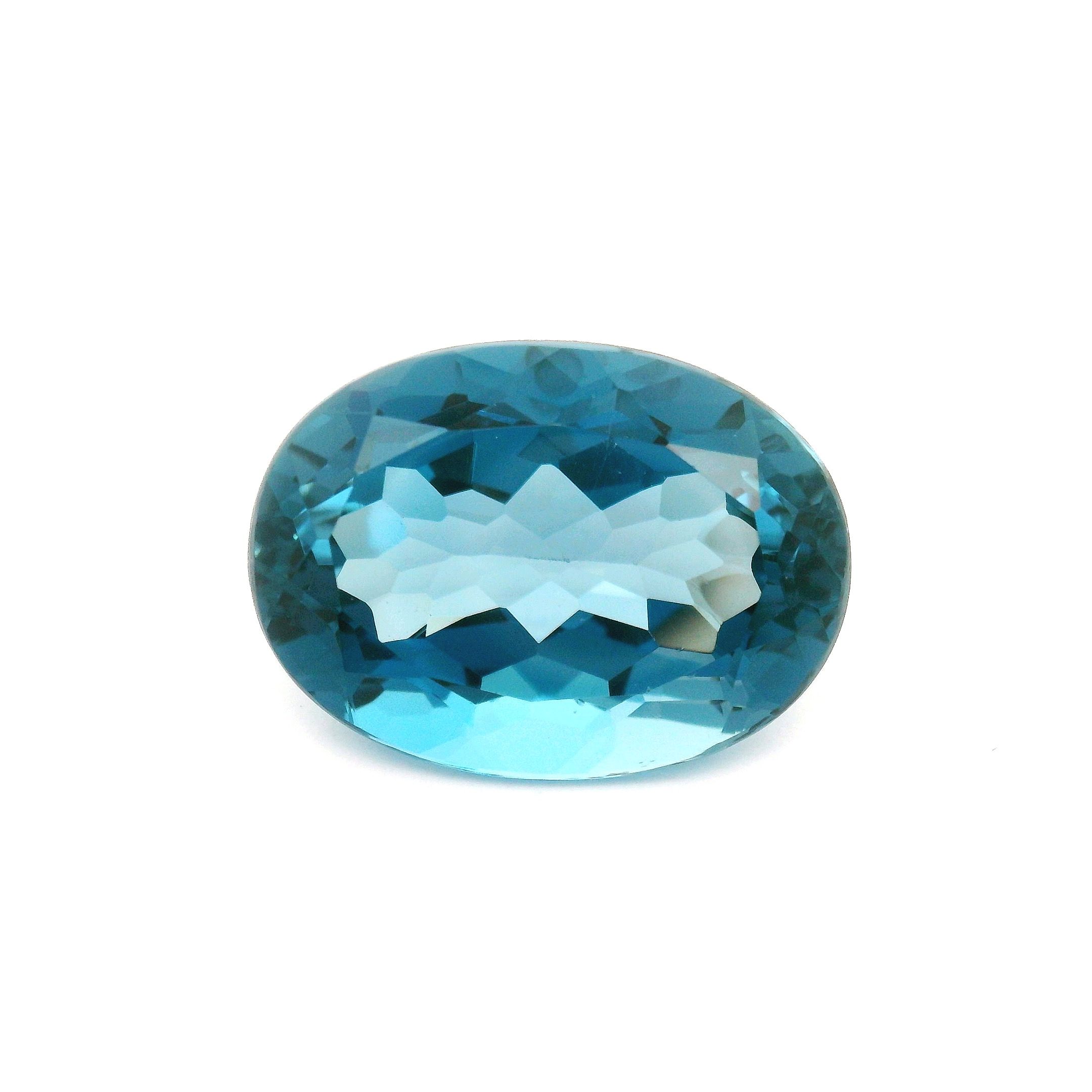 Topaz 16,82 ct, niebieski, szlif owalny