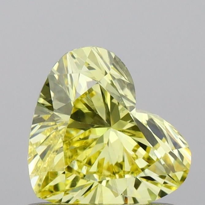 0.68 CT Fancy Vivid Yellow HEART