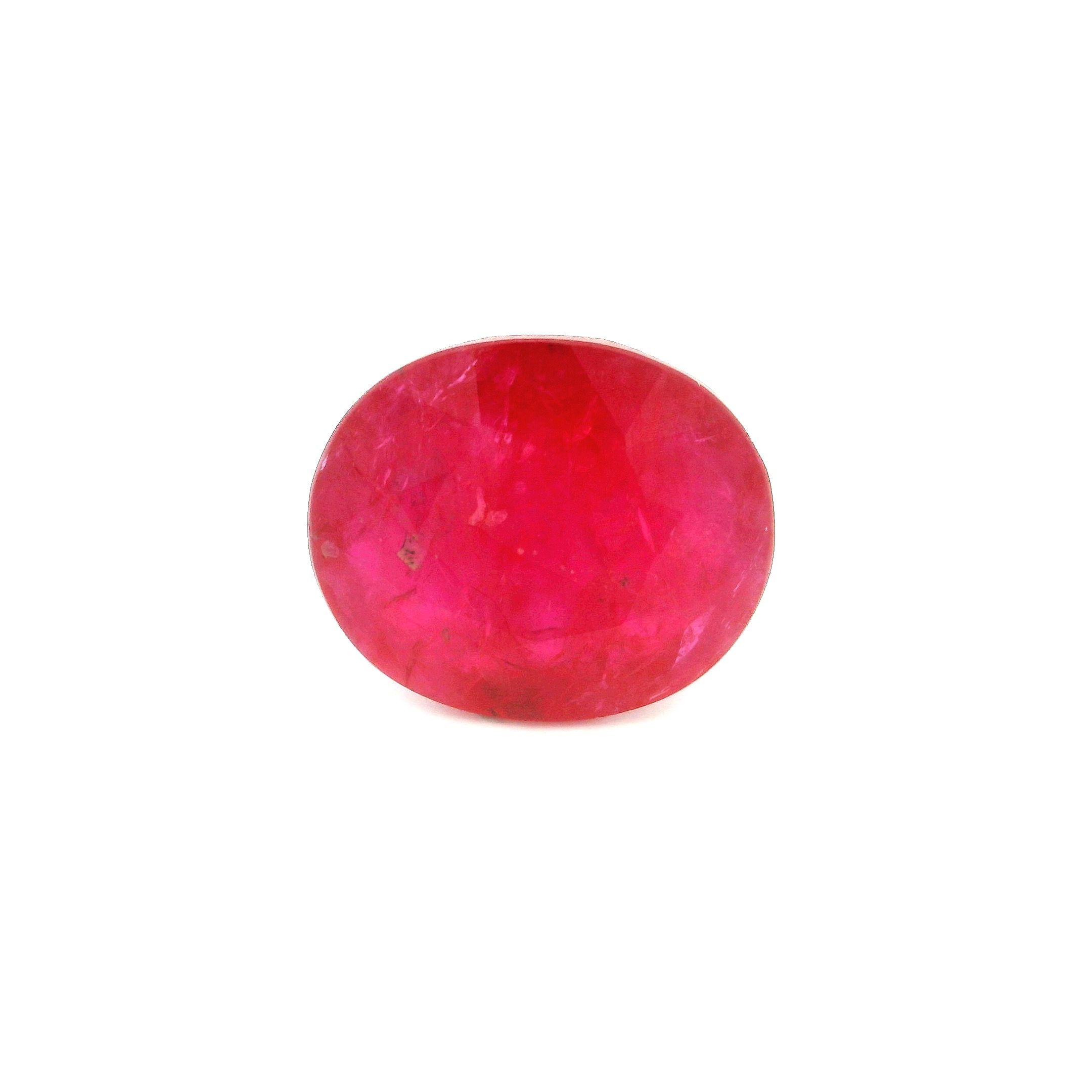 Rubin 6,13 ct, czerwony, szlif owalny