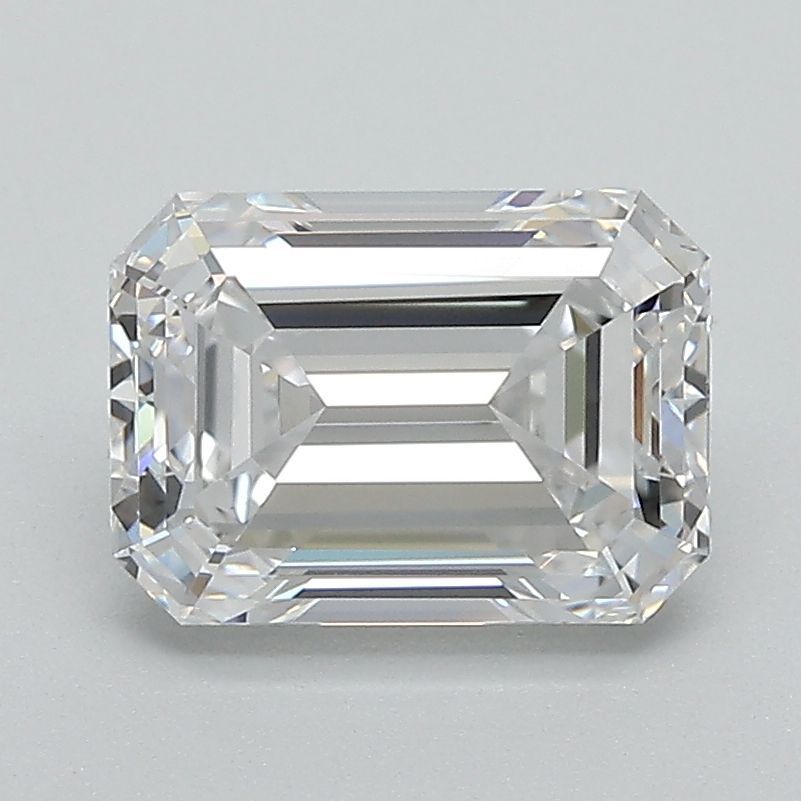 2.1-carat emerald diamond with D color, null cut, and VS1 clarity.