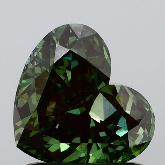 1.02 CT Fancy Vivid Green HEART