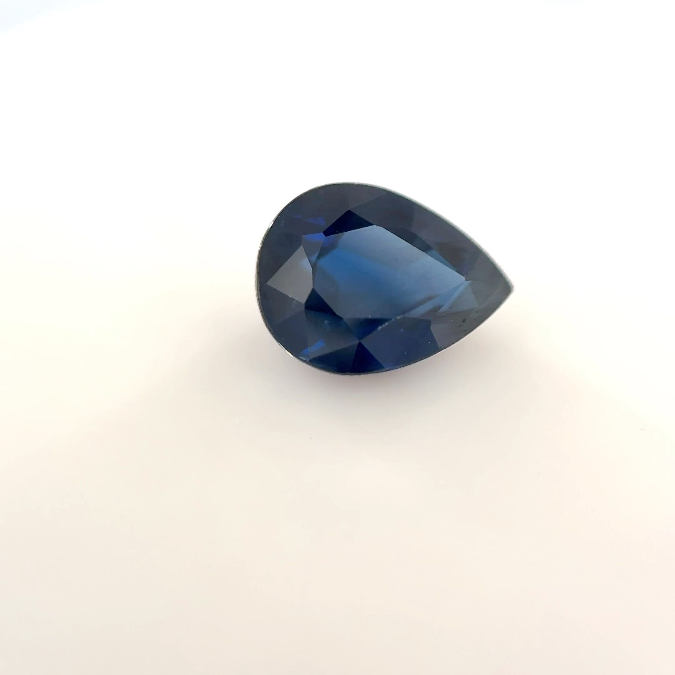 Szafir 1,78 ct, niebieski, szlif gruszka