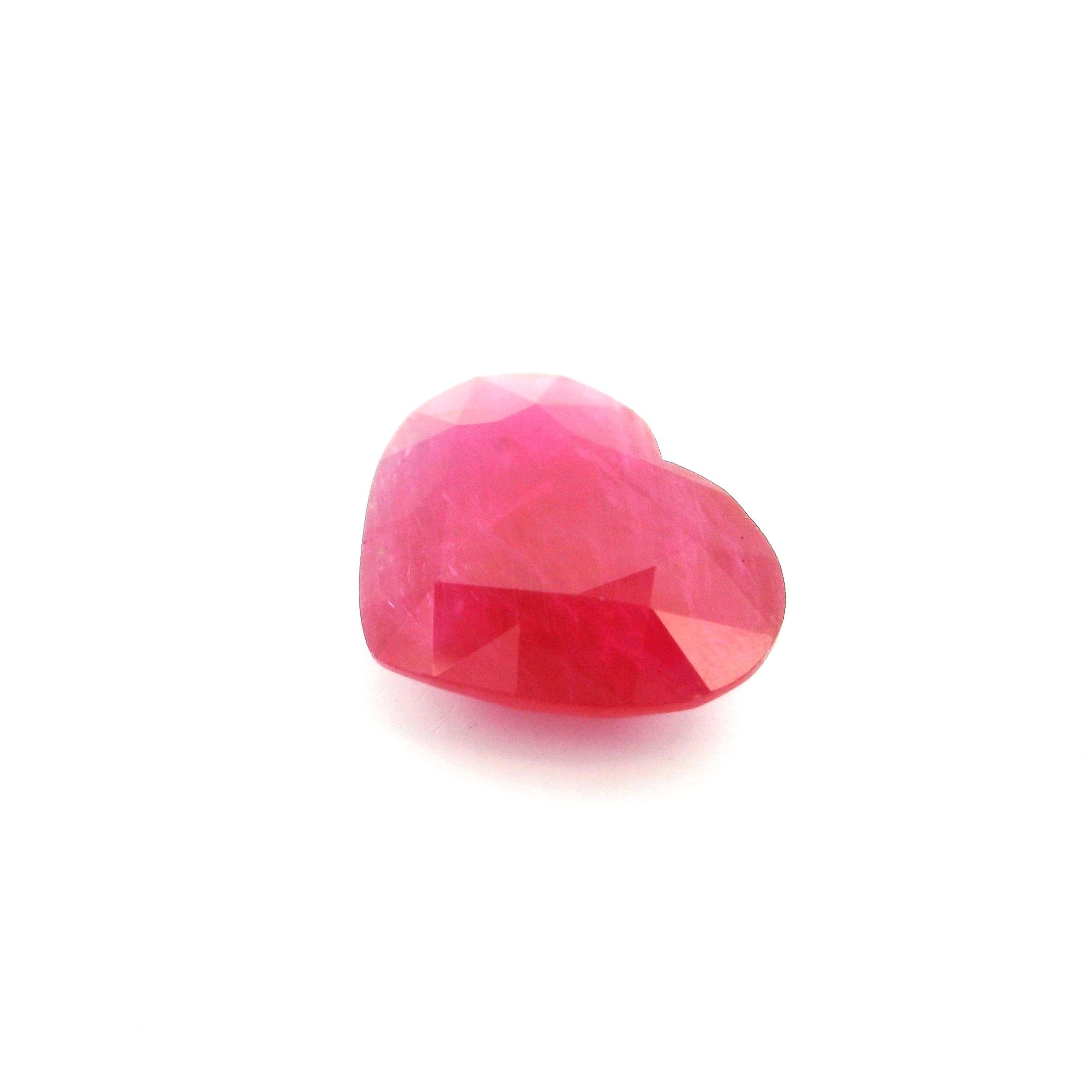 Rubin 6,28 ct, czerwony, szlif serce