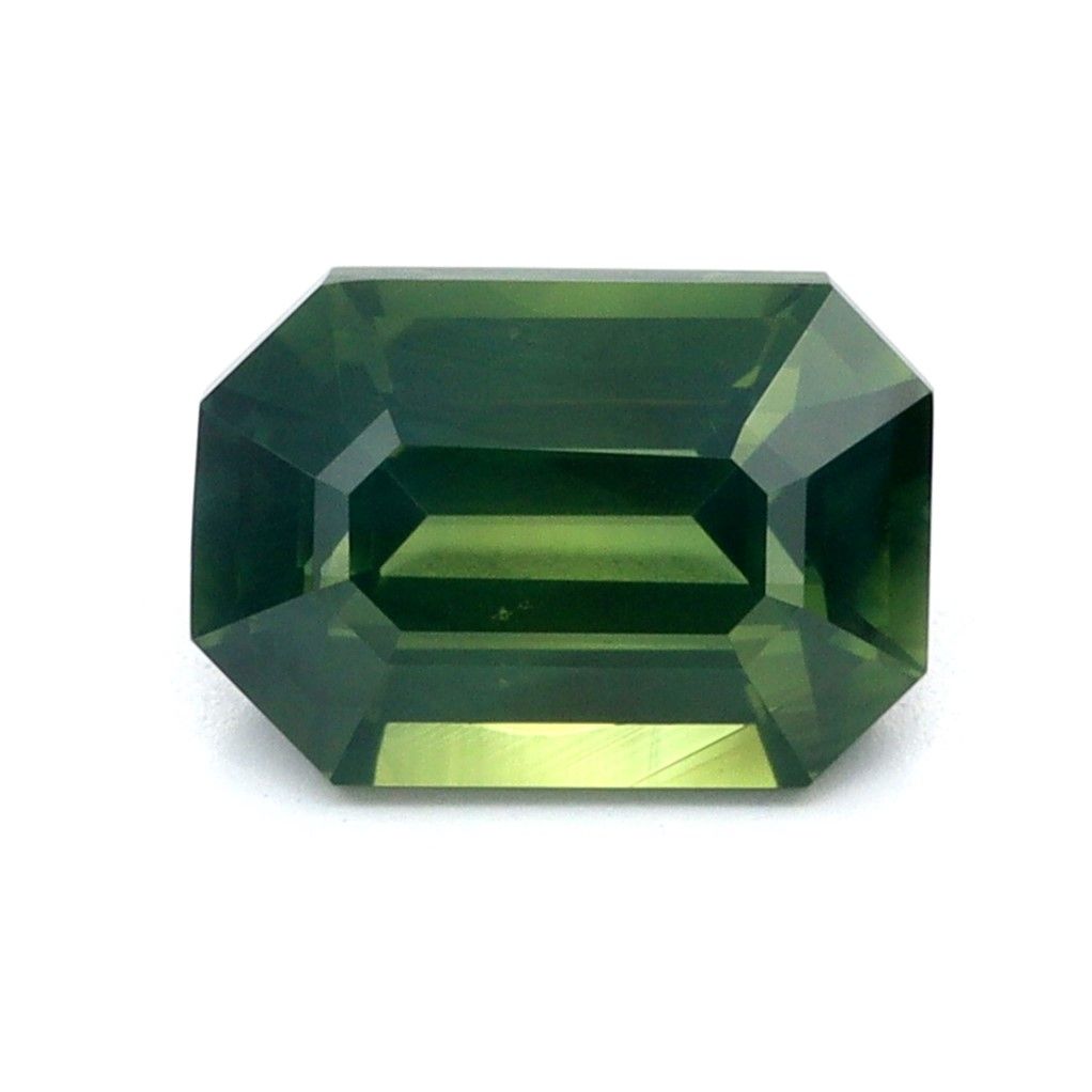 SAPPHIRE FACETED 1.15ct GREEN GREEN EC AUSTRALIA HEATED