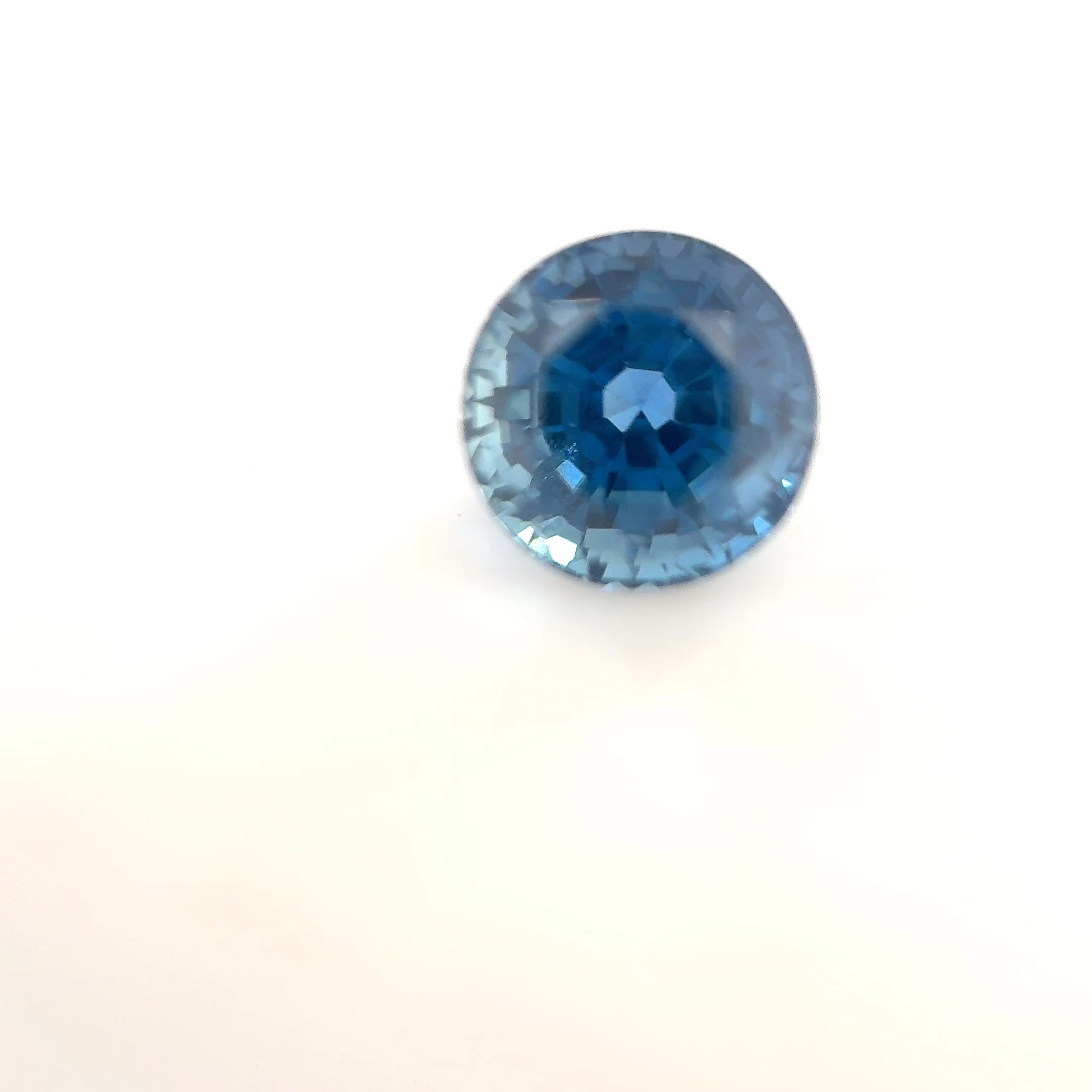 Szafir 1,72 ct, niebieski, szlif okrągły