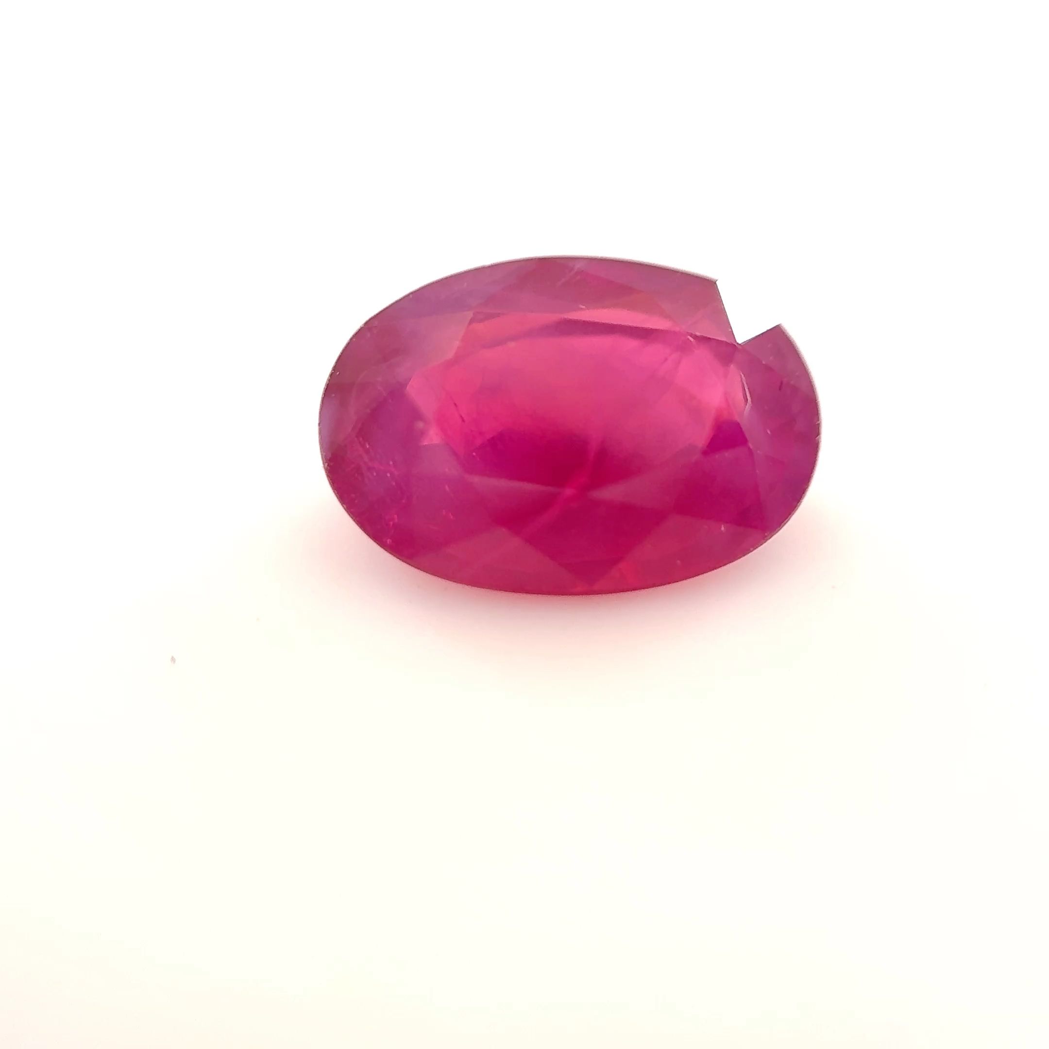 Rubin 1,83 ct, czerwony, szlif owalny