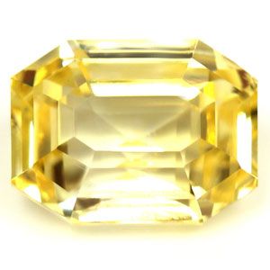 Szafir 2,06 ct, żółty, szlif szmaragdowy
