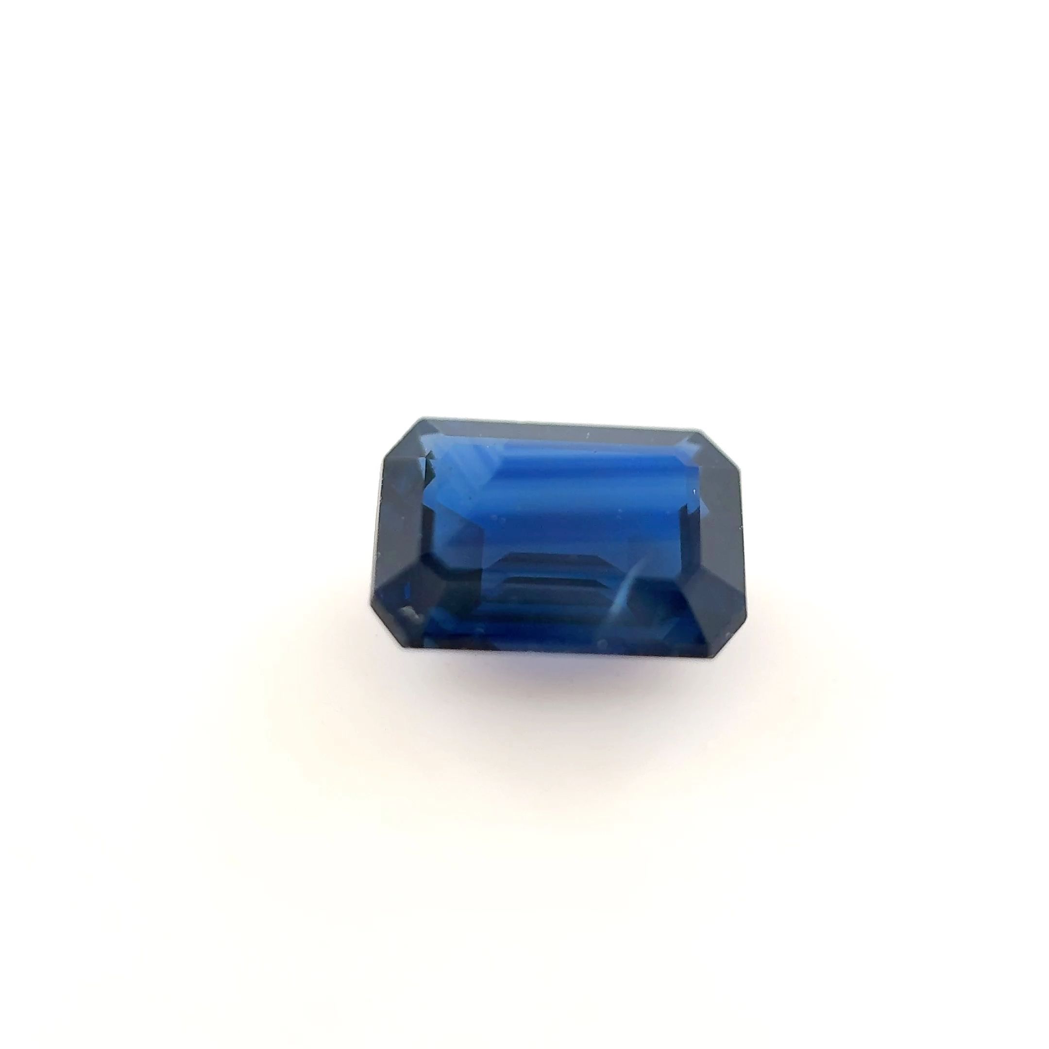 Szafir 1,16 ct, niebieski, szlif szmaragdowy