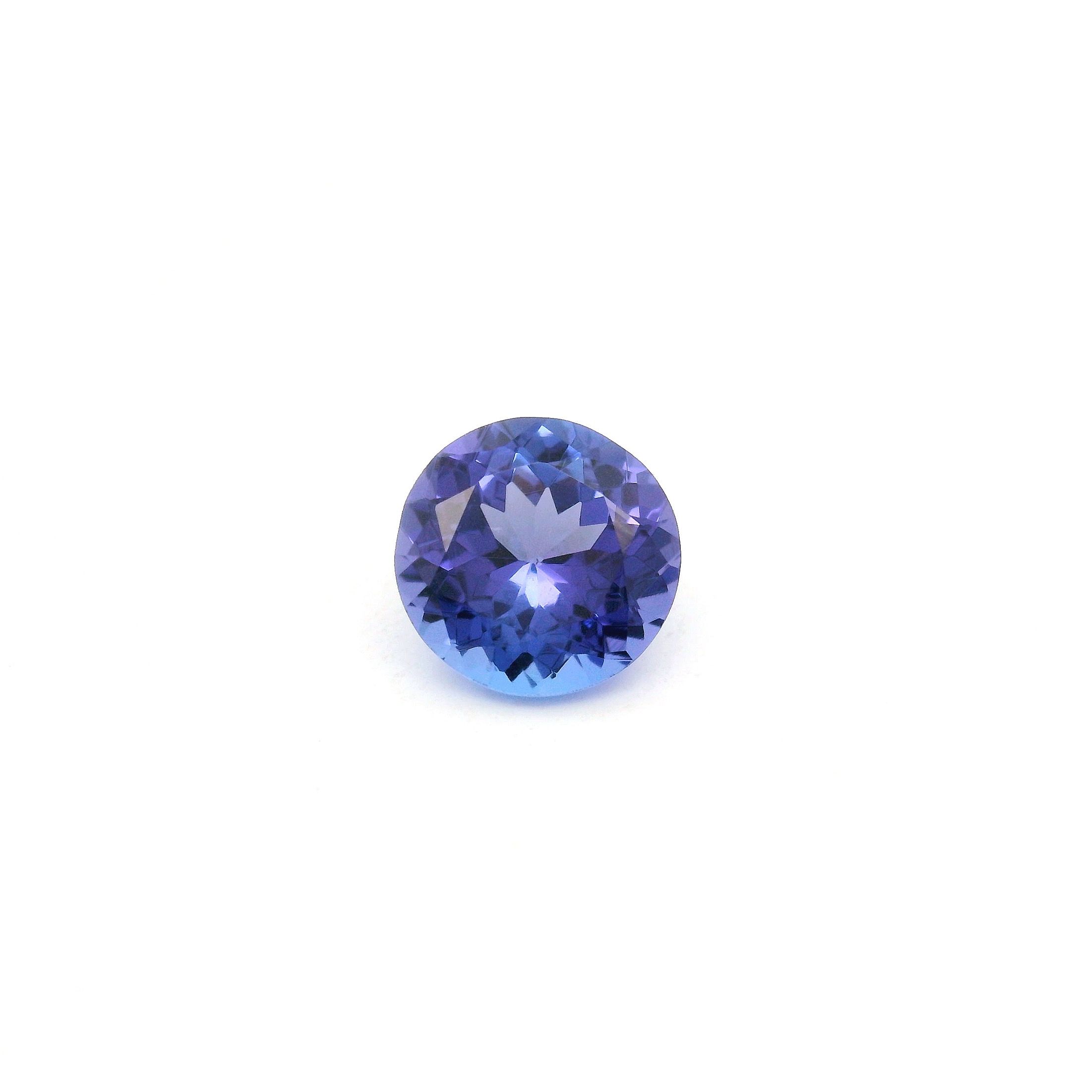 Tanzanit 1,28 ct, niebieski, szlif okrągły