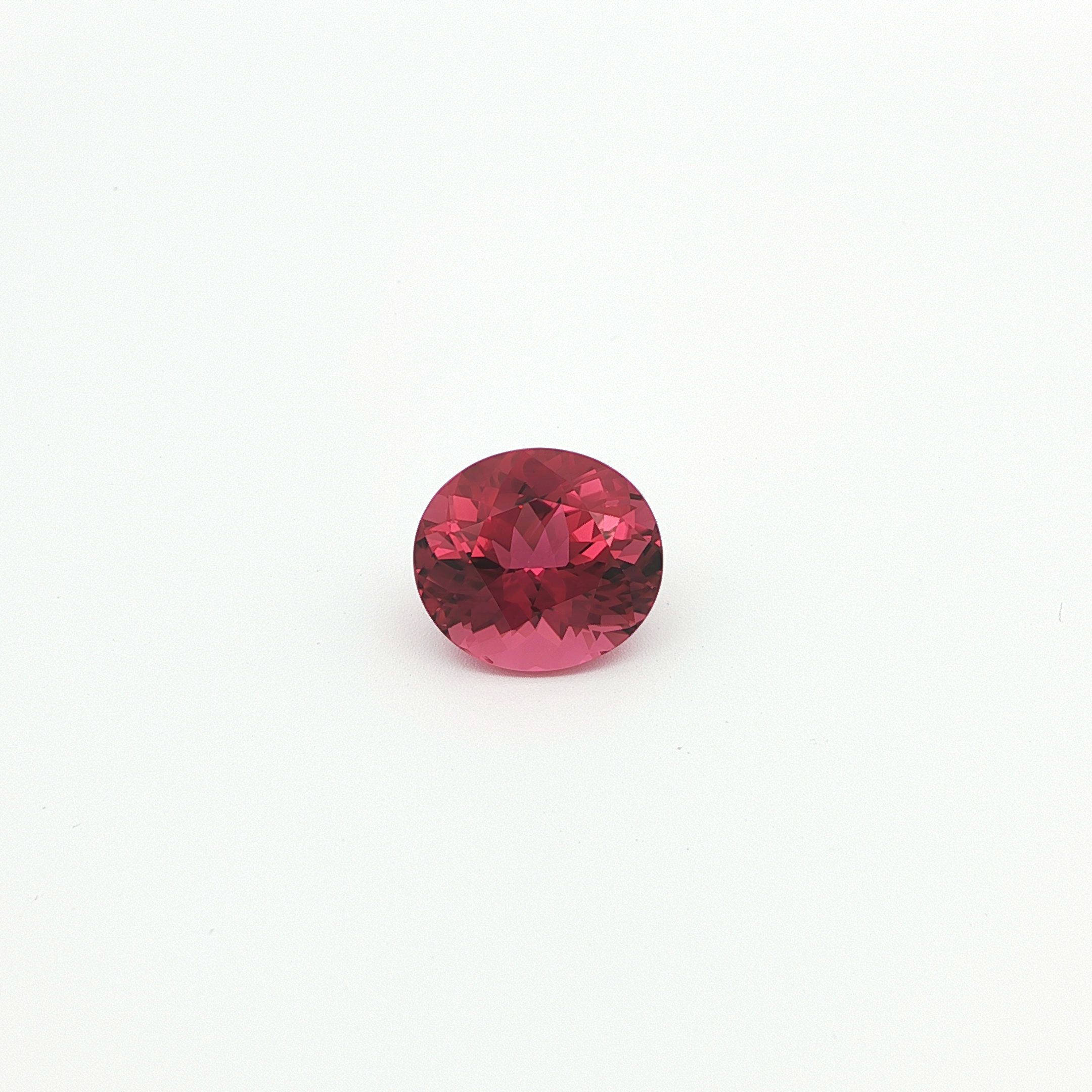 Turmalin 7,07 ct, różowy, szlif owalny